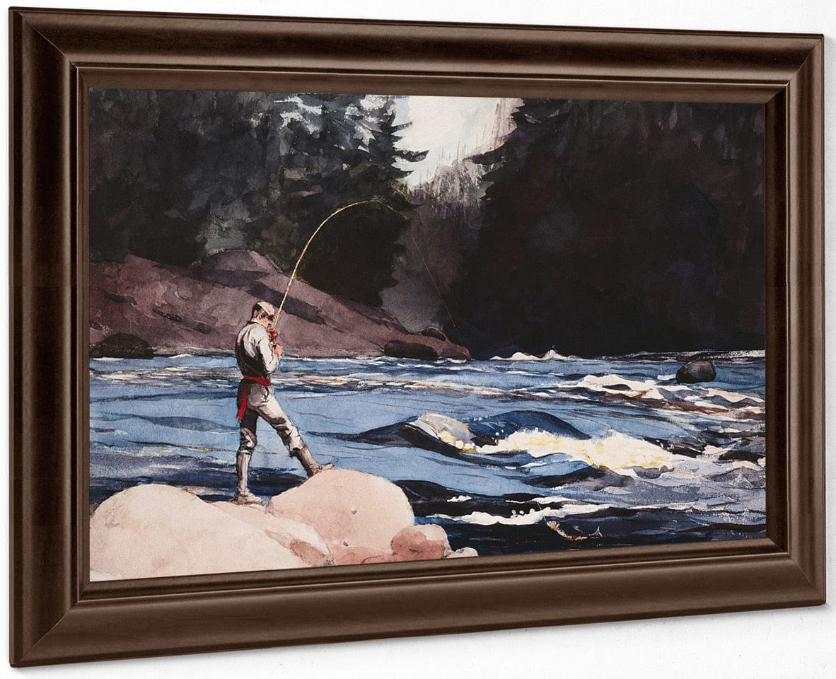 Man Fishing A New England Stream By Winslow Homer Fine Art Print