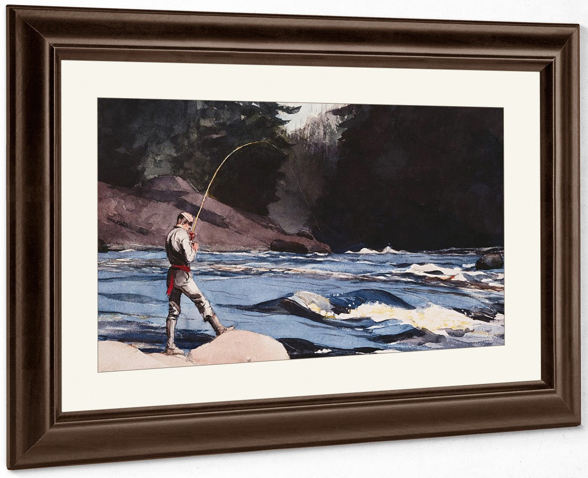 Man Fishing A New England Stream By Winslow Homer Fine Art Print