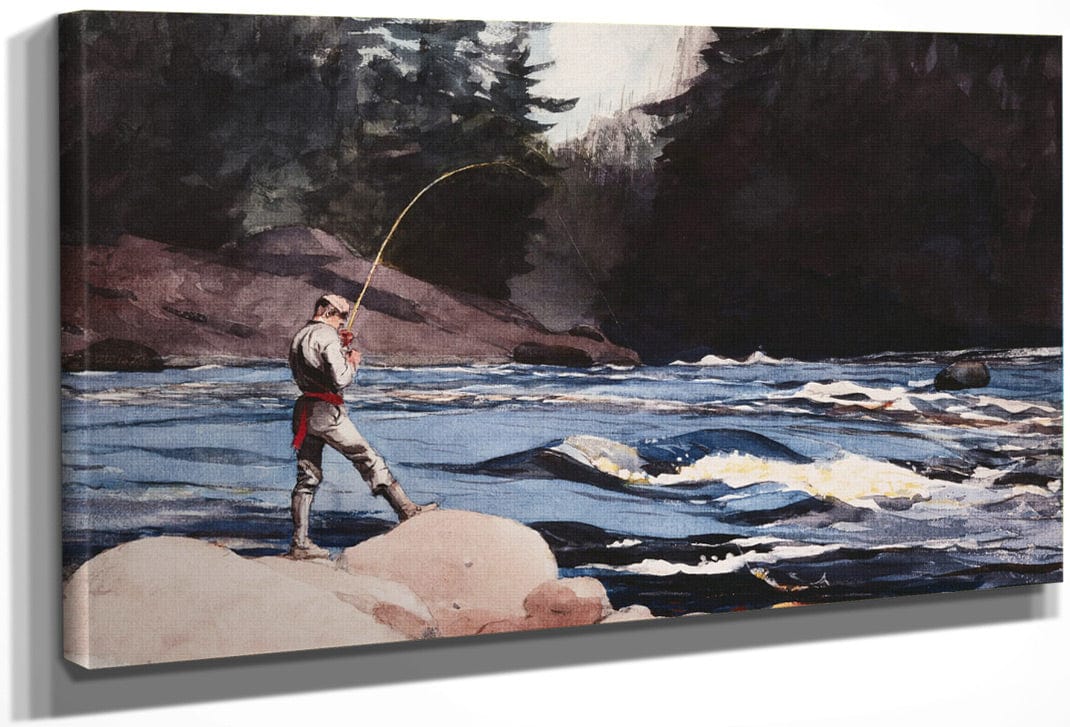 Man Fishing A New England Stream By Winslow Homer Fine Art Print