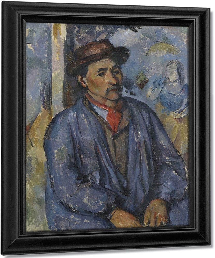 Man In A Blue Smock By Paul Cezanne Fine Art Print