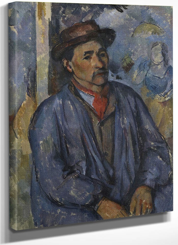 Man In A Blue Smock By Paul Cezanne Fine Art Print