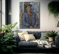 Man In A Blue Smock By Paul Cezanne Fine Art Print