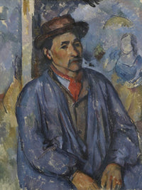 Man In A Blue Smock By Paul Cezanne Fine Art Print