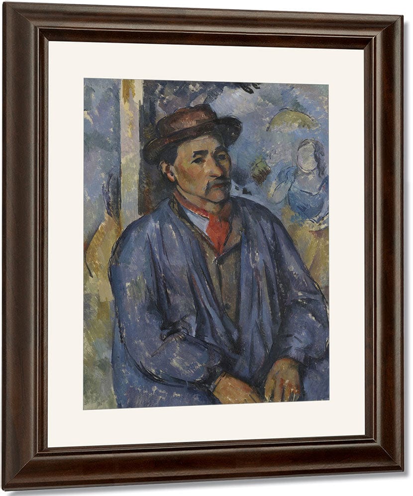 Man In A Blue Smock By Paul Cezanne Fine Art Print