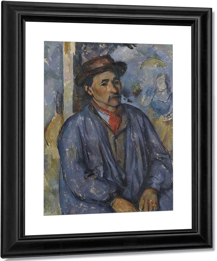 Man In A Blue Smock By Paul Cezanne Fine Art Print