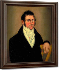 Man In Yellow Chair By Miners In The Sierras Fine Art Print