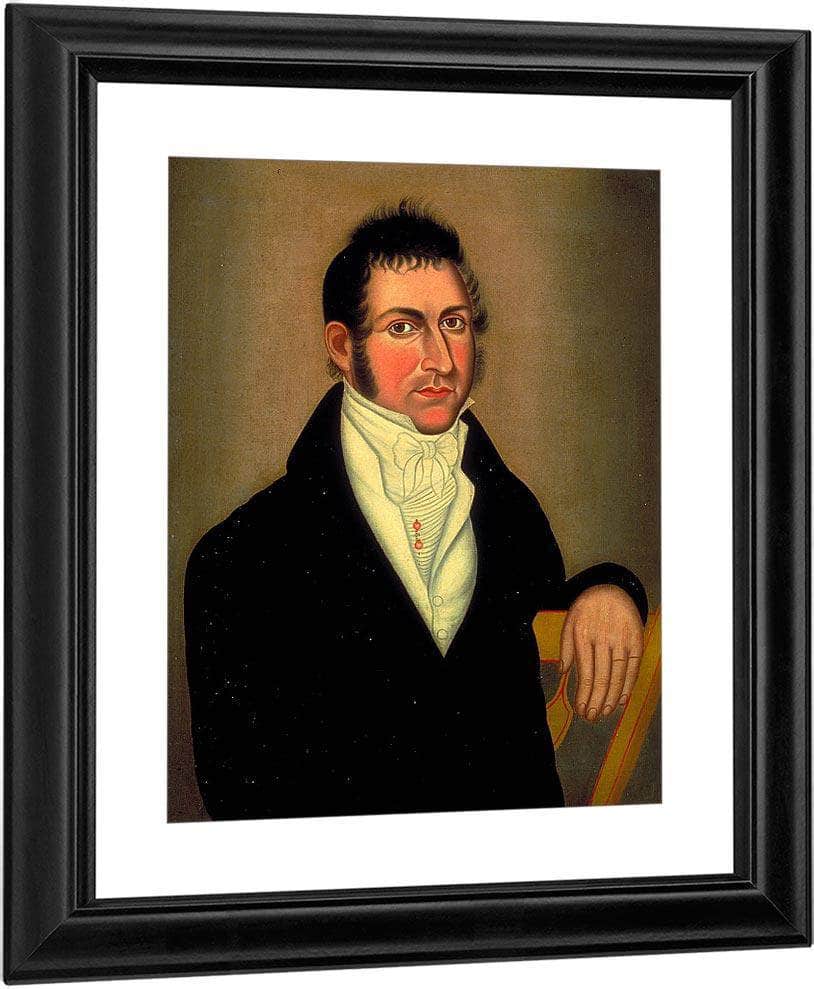 Man In Yellow Chair By Miners In The Sierras Fine Art Print