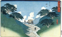 Man Leading An Ox Between Mountain Slopes By Hiroshige Fine Art Print