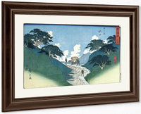 Man Leading An Ox Between Mountain Slopes By Hiroshige Fine Art Print