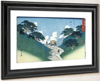 Man Leading An Ox Between Mountain Slopes By Hiroshige Fine Art Print