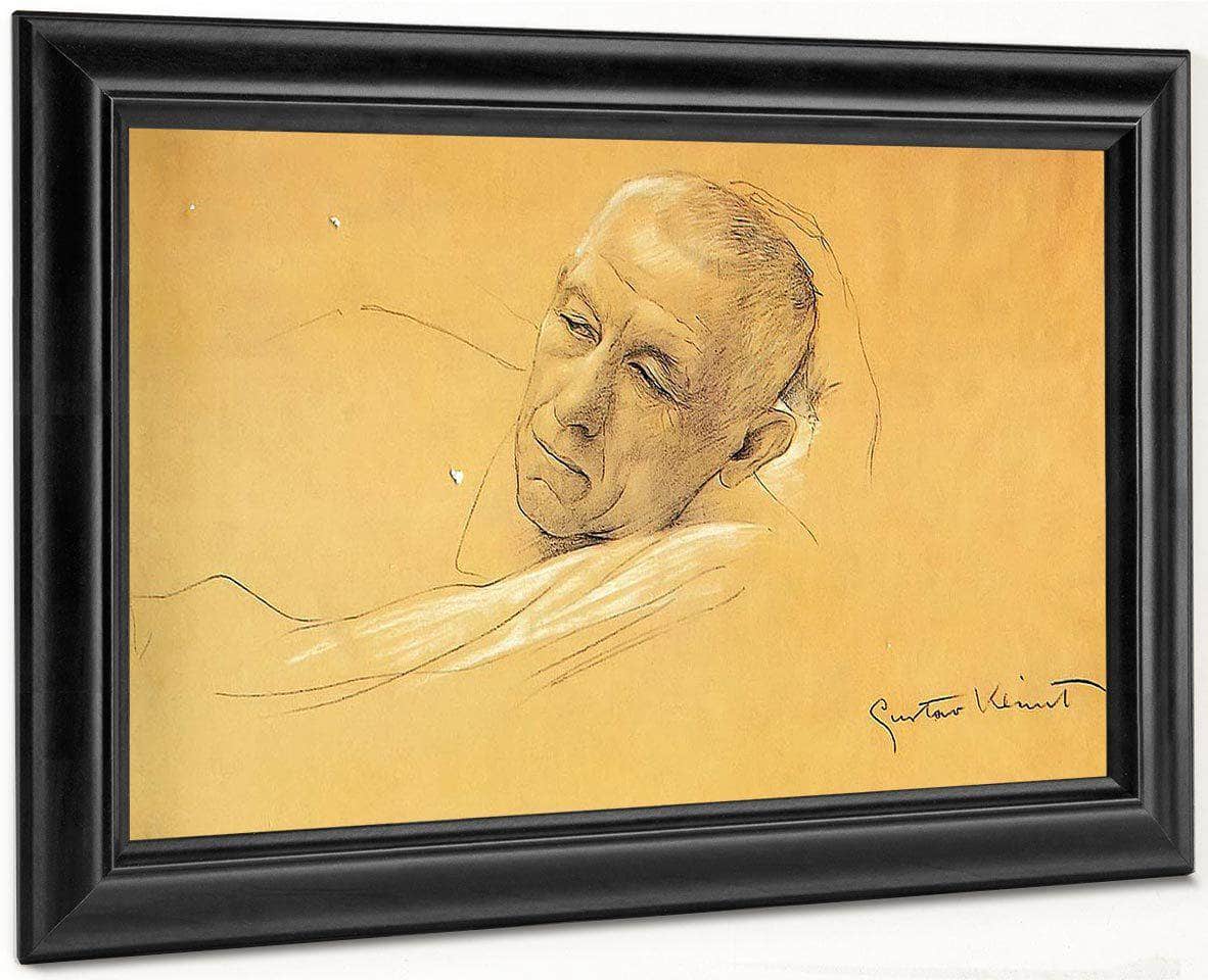 Man's Head Lying Down By Gustav Klimt Fine Art Print