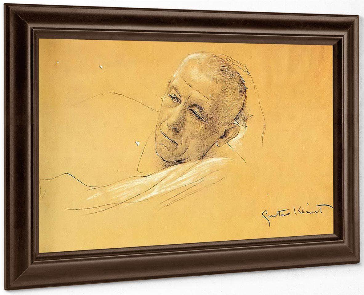 Man's Head Lying Down By Gustav Klimt Fine Art Print