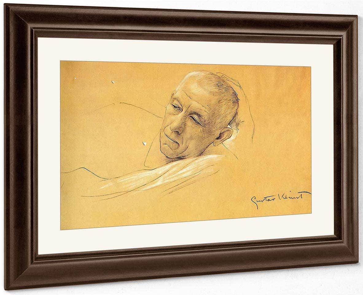 Man's Head Lying Down By Gustav Klimt Fine Art Print