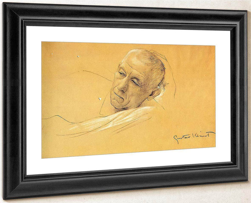 Man's Head Lying Down By Gustav Klimt Fine Art Print