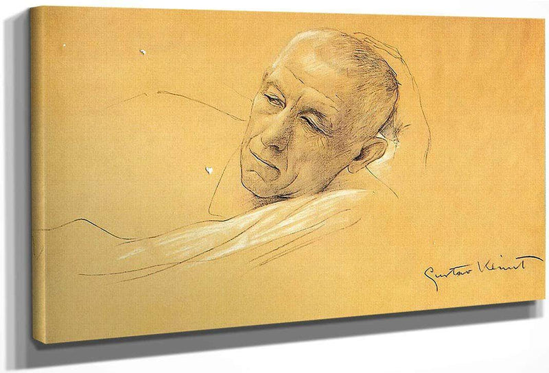 Man's Head Lying Down By Gustav Klimt Fine Art Print