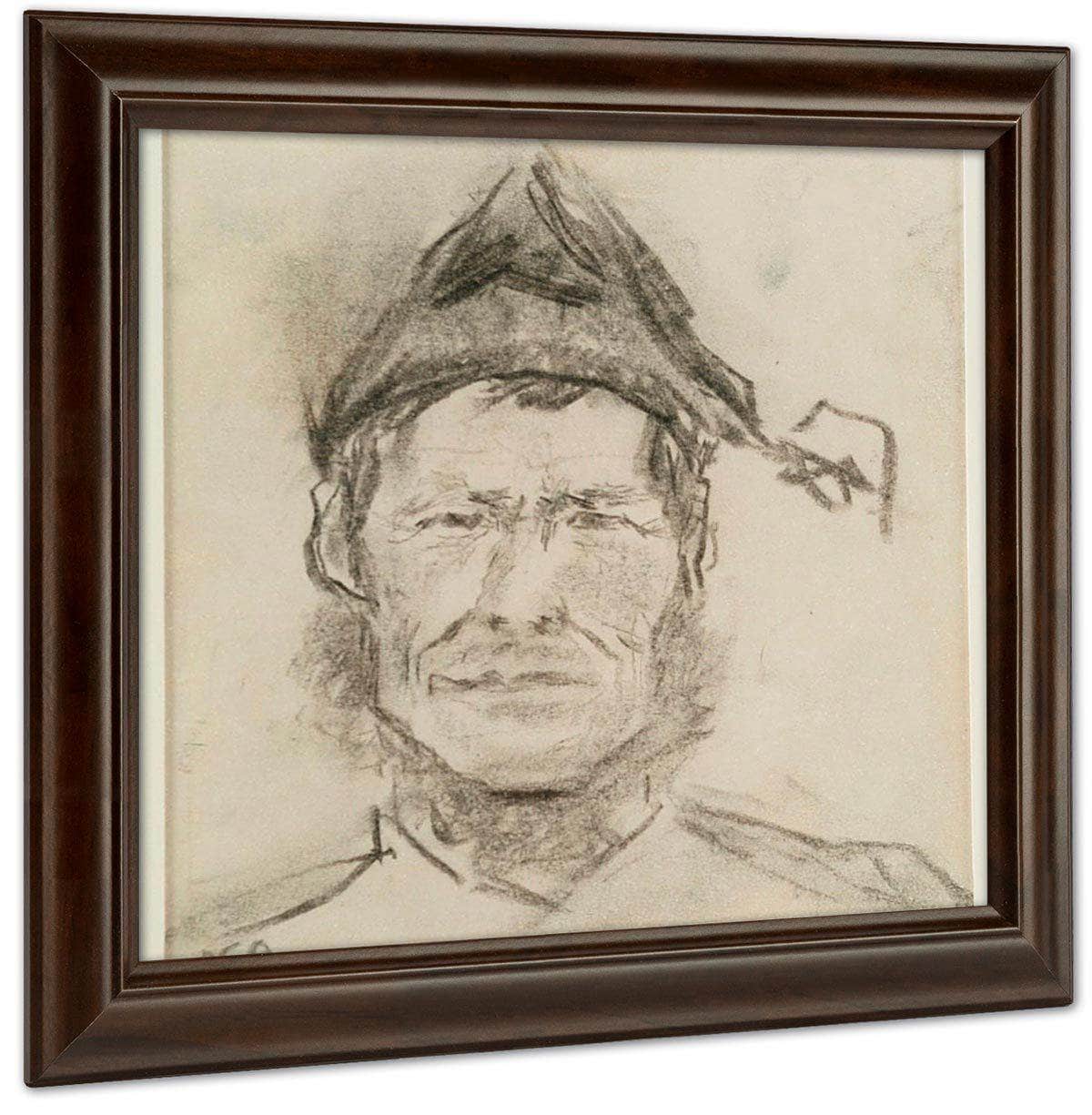 Man's Head With Cap By Nicolai Astrup Fine Art Print