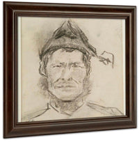 Man's Head With Cap By Nicolai Astrup Fine Art Print