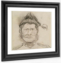 Man's Head With Cap By Nicolai Astrup Fine Art Print