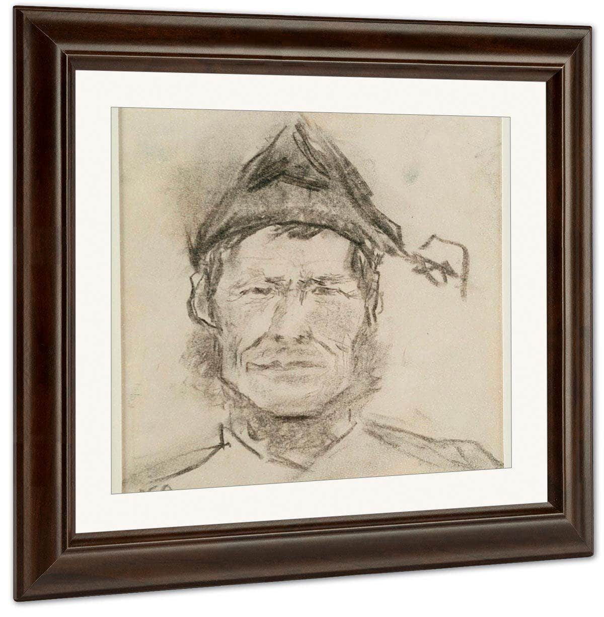 Man's Head With Cap By Nicolai Astrup Fine Art Print