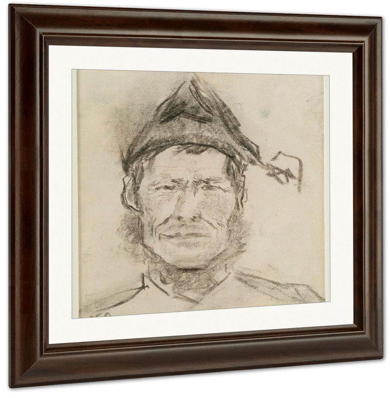 Man's Head With Cap By Nicolai Astrup Fine Art Print