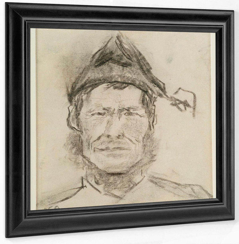 Man's Head With Cap By Nicolai Astrup Fine Art Print