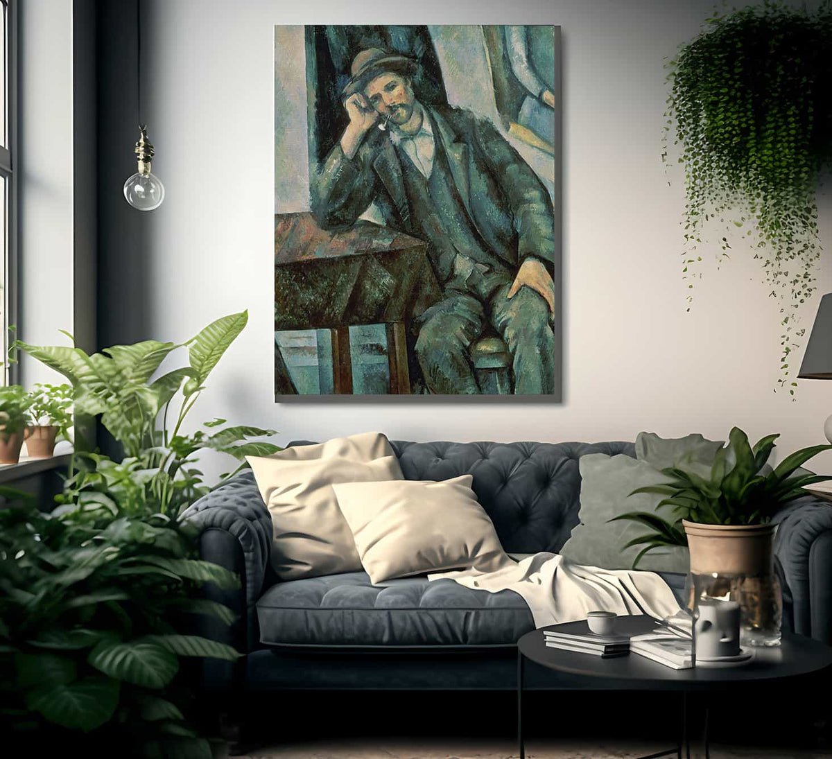 Man Smoking A Pipe 1 By Paul Cezanne Fine Art Print