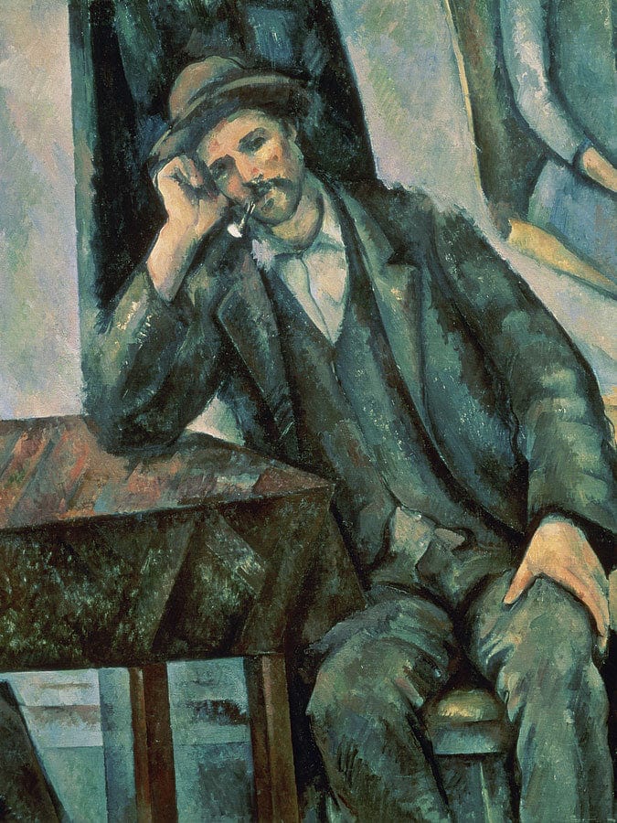 Man Smoking A Pipe 1 By Paul Cezanne Fine Art Print