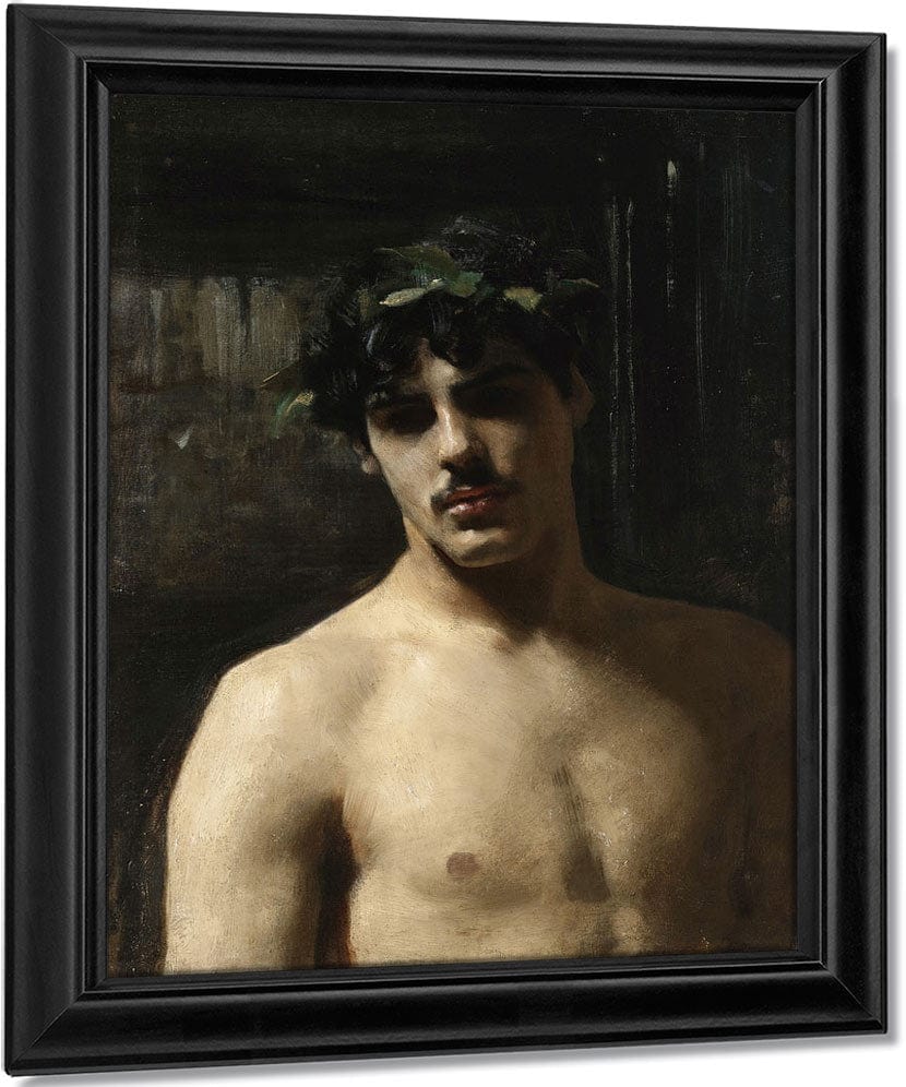 Man Wearing Laurels By John Singer Sargent Fine Art Print