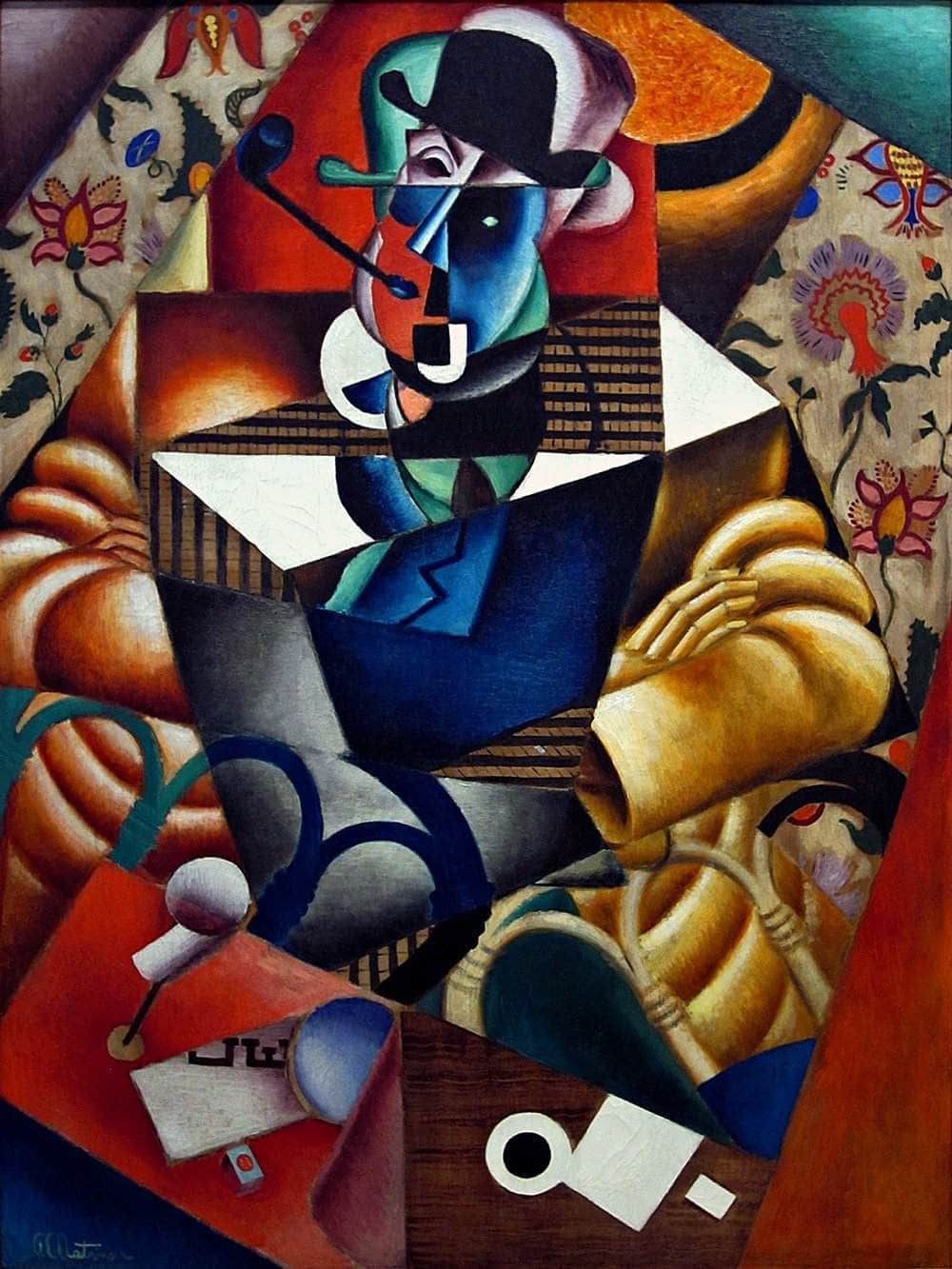 Man With A Pipe Painting Jean Metzinger Canvas Art Fine Art Print