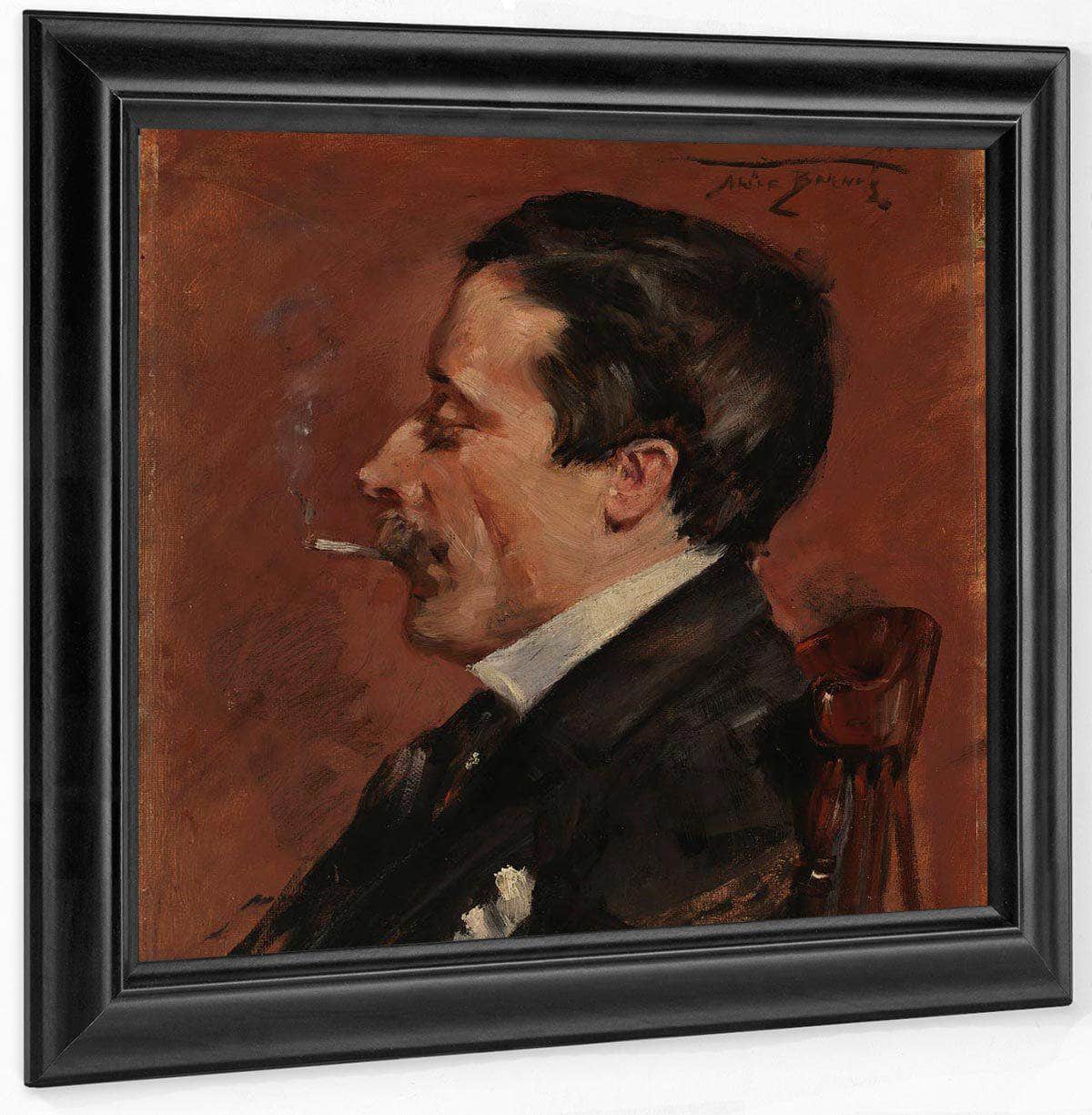 Man With Cigarette By Alice Pike Barney Fine Art Print