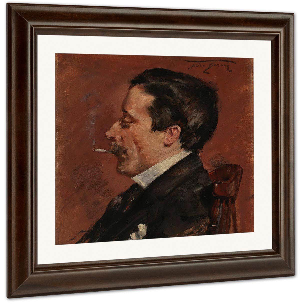 Man With Cigarette By Alice Pike Barney Fine Art Print