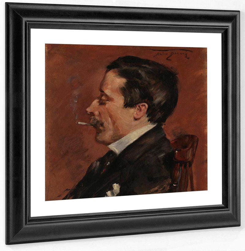 Man With Cigarette By Alice Pike Barney Fine Art Print