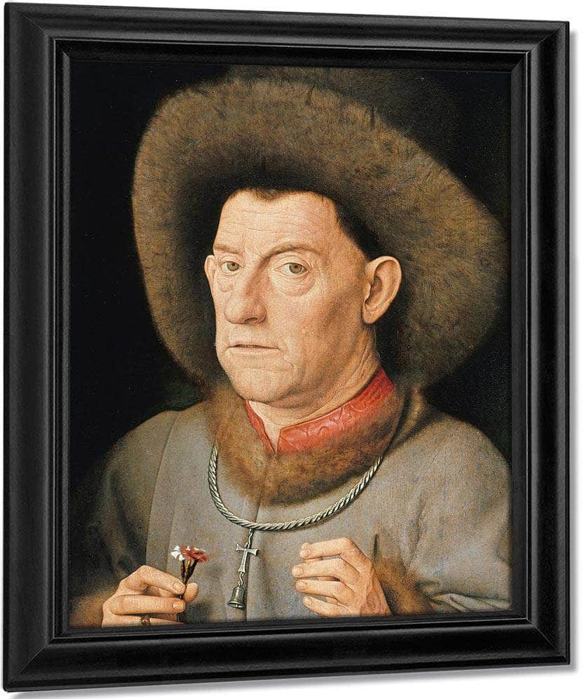 Man With Pinks By Jan Van Eyck Fine Art Print