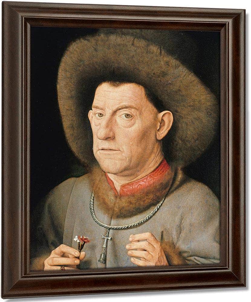 Man With Pinks By Jan Van Eyck Fine Art Print