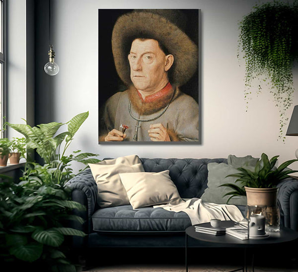 Man With Pinks By Jan Van Eyck Fine Art Print
