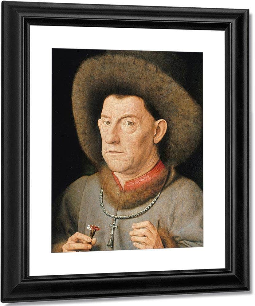 Man With Pinks By Jan Van Eyck Fine Art Print