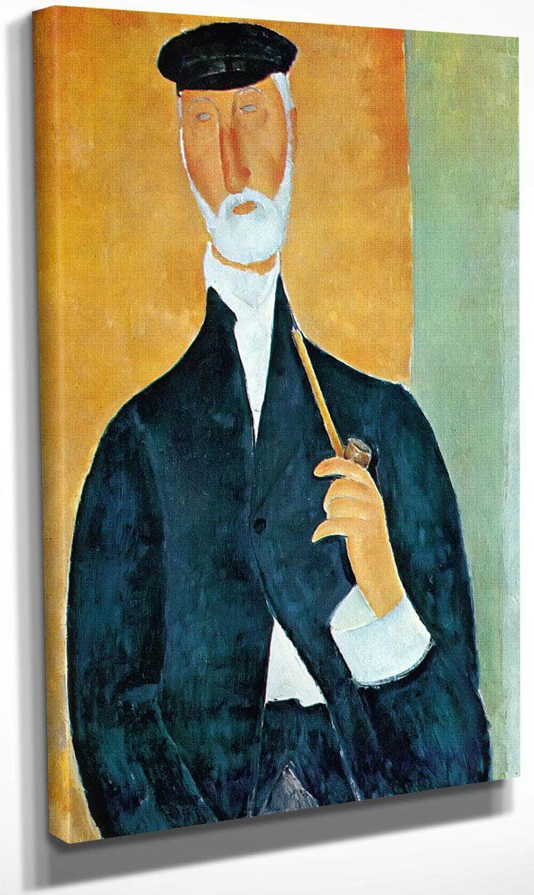 Man With Pipe 1918 By Amedeo Modigliani Fine Art Print
