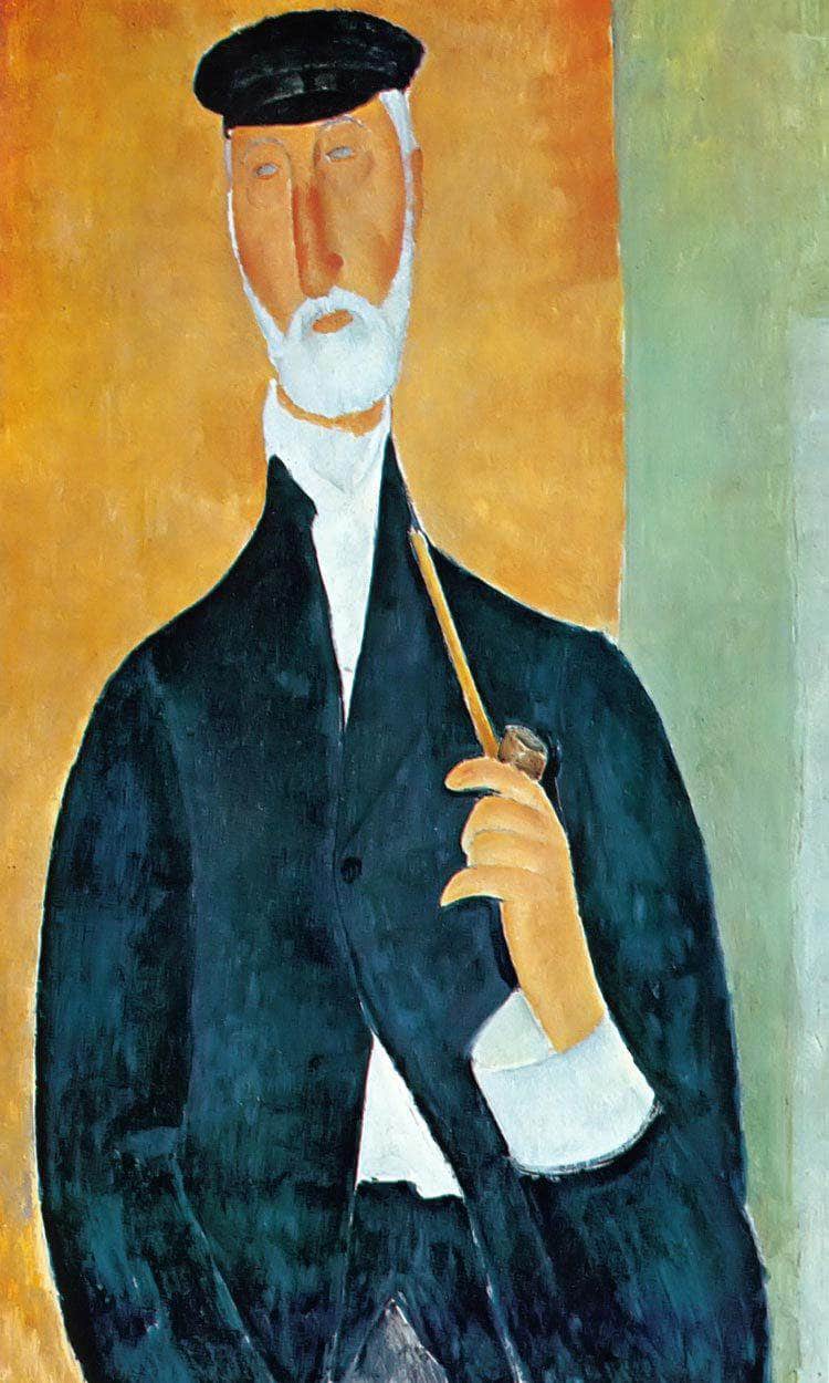 Man With Pipe 1918 By Amedeo Modigliani Fine Art Print