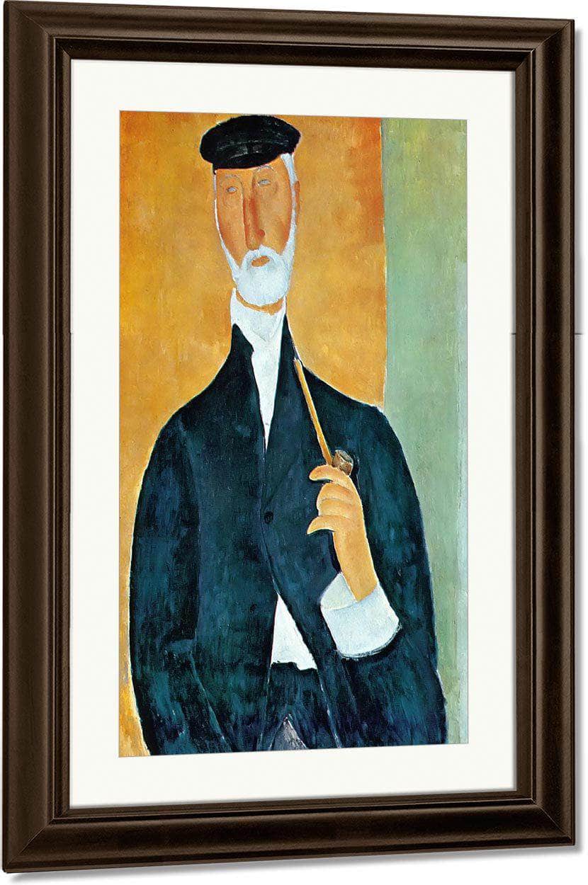 Man With Pipe 1918 By Amedeo Modigliani Fine Art Print