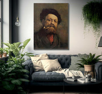 Man With Pipe By Gustave Courbet Fine Art Print