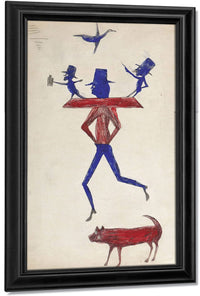 Man With Yoke By Bill Traylor Fine Art Print