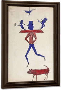 Man With Yoke By Bill Traylor Fine Art Print