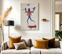 Man With Yoke By Bill Traylor Fine Art Print