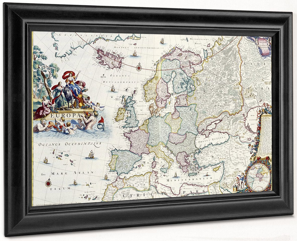 Map Of Europe By Cornelis Danckerts Fine Art Print
