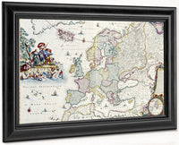 Map Of Europe By Cornelis Danckerts Fine Art Print