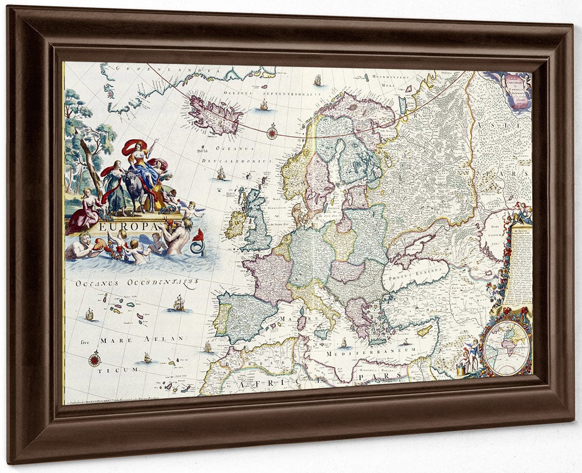 Map Of Europe By Cornelis Danckerts Fine Art Print