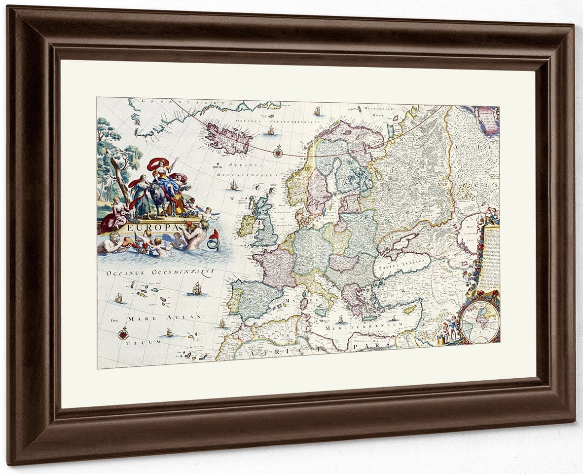 Map Of Europe By Cornelis Danckerts Fine Art Print