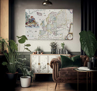 Map Of Europe By Cornelis Danckerts Fine Art Print