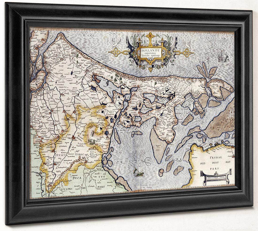 Map Of Holland By Rumold Mercator Fine Art Print