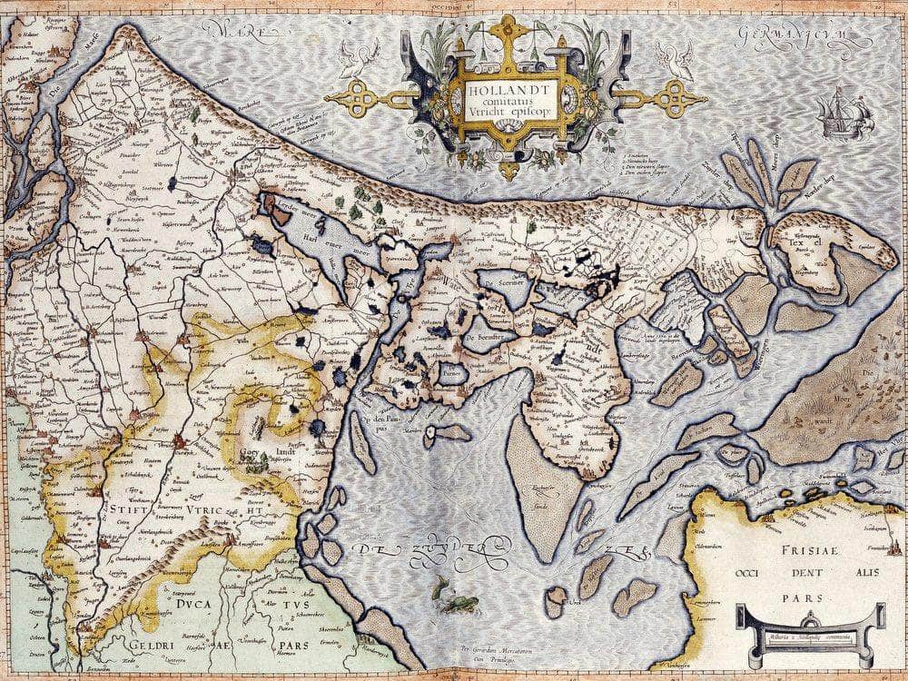 Map Of Holland By Rumold Mercator Fine Art Print